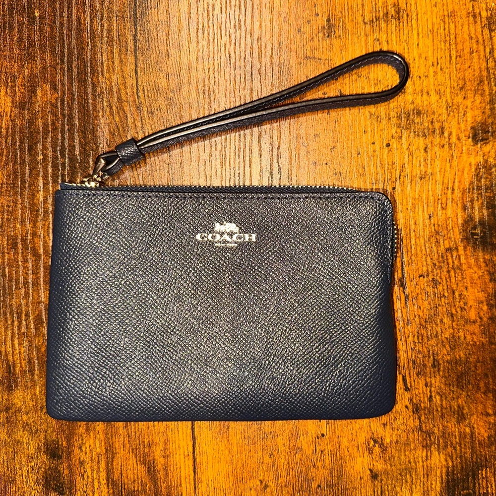 Coach Navy Wristlet